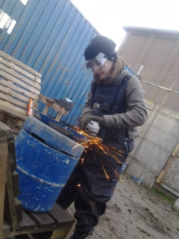 Making a tongue drum at the Forge